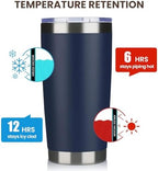 MEWAY 20oz Tumbler 12 Pack Double Wall Vacuum Insulated Travel Mug Bulk, Stainless Steel Tumblers with Lid and Straw, Durable Powder Coated Coffee Cups for Cold & Hot Drinks (Navy, 12) - Image 6