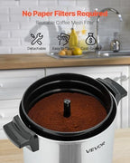 VEVOR Commercial Coffee Urn, 40 Cup 6 L Hot Beverage Dispenser with Dripless Faucet, Quick-Brewing Commercial Coffee Maker, Automatic Temperature Control, for Catering, Party, Church & Restaurant - Image 3