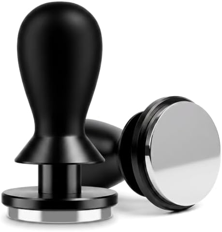 Self Leveling Spring Loaded Tamper 54mm with Ergonomic Handle and Flat Base by CAPFEICOFFEETOOLS