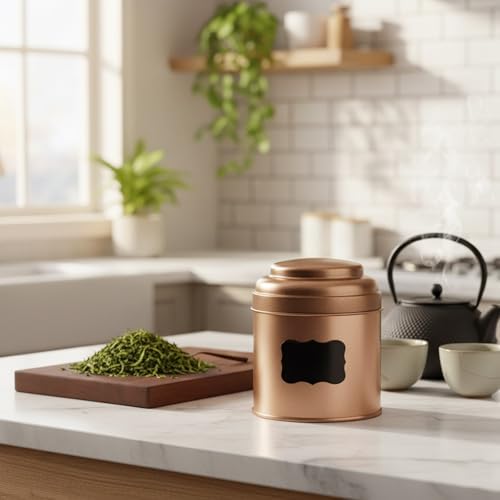 Modern Loose Leaves Teas Tin Canister Double Layer Seal Metal Construction Spacious Kitchen Organization Essential Large Capacity Teas Storage Tin - Image 4