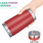 VEGOND 20oz Tumbler with Lid and Straw Stainless Steel Tumbler Cup Bulk Vacuum Insulated Double Wall Travel Coffee Mug Powder Coated Coffee Cup, Red, 6 Pack - Image 3