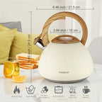MARSKITOP Tea Kettle Stovetop, Loud Whistling Teapot, 2.6 Quart Cream White - Image 2
