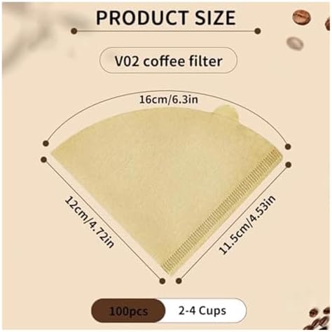 50/100pcs V01/V02 Coffee Filter Bag Foldable Cone-shaped Paper For Pour Over Drip(V02(for 2-4 people),100pcs) - Image 4