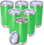 20oz Tumbler Insulated Tumblers Vacuum Coffee Mug with Lid Green 6Pack by Unknown