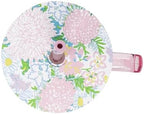 Lilly Pulitzer Pink 20 Ounce Glass Tumbler with Straw, Stylish and Reusable Drinkware for Cold Beverages, Textured Colored Glass with Handle and Pattern Lid (Lilly Garden Home) - Image 2