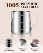 53mm Espresso Kit, 350ml Espresso Milk Frothing Pitcher - Image 2