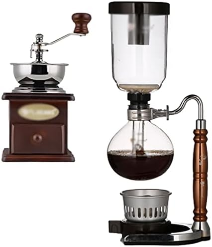 JITEM Cafetera Syphon Coffee Maker Manual Retro Vacuum Glass Siphon Pot Percolators 3 Cups Glass Tabletop Siphon Coffee Maker for Coffee or Tea by Unknown
