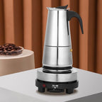 Espresso Stovetop Coffee Maker Stainless Steel Coffee Pot Italian Coffee Machine Maker Stove Top Coffee Maker Moka Pot with Coffee Percolator Design for Camping or Home Use (300ml) - Image 2