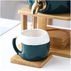 Water Pitcher Large-Capacity Cold Kettle Home high Temperature Resistant Lemon Juice Cool White Open Cold Kettle Cup Water Set with Faucet Water Jug - Image 4