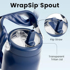 Fjbottle WrapSip 24 oz Insulated Tumbler with Flip Straw and Handle - Image 3