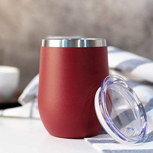 MEWAY 12oz/12 Pack Wine Tumbler Glasses with Lid -Double Wall Vacuum Stainless Steel Travel Tumbler Mug,Stemless Insulated Wine Cup for,Coffee,Cocktails,Gifts (Red,Set of 12) - Image 6