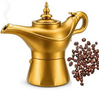 Genie Lamp Moka Pot, 3 Cup Stovetop Espresso Maker, Portable Aladdin Coffee Percolator for Home & Camping,Novelty Gifts for Father by YATLADIS