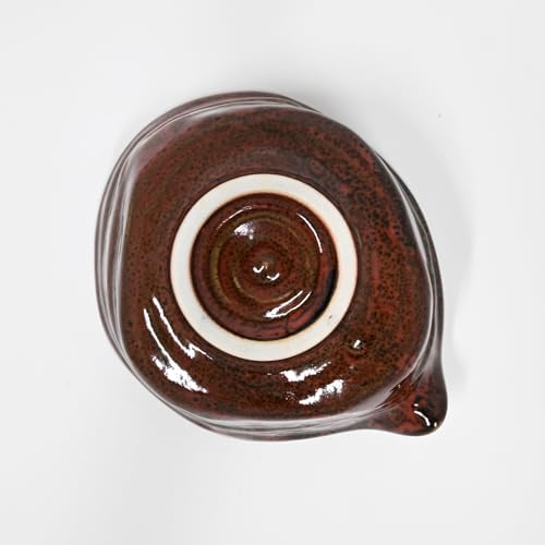 Urban Tokyo Meisen Pottery Handmade Ceramic Matcha Bowl with Pouring Spout, Japanese Minoyaki Pottery, Tea Ceremony Whisking, 18oz, Made in Japan (Yuzu Aka (Nature Red)) - Image 5