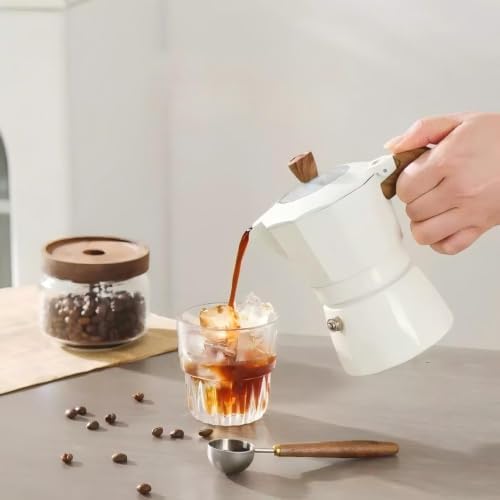 Stovetop Espresso Maker Moka Pot 4 Cup Italian Coffee Maker Color White - Image 3