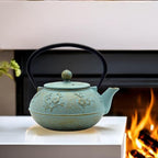 30.4oz Small Cast Iron Tea Kettle,SECHUDO Tea Pot Coated with Enameled Interior for Loose Tea, Cute Cast Iron Teapot with Stainless Steel Infuser for Stovetop Safe (900ml) - Image 7