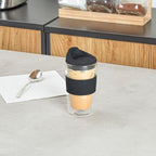 Restaurantware - Forma Professional 11.8 Ounce Insulated Travel Mugs, 10 Double Wall Coffee Mugs - Includes Lids And Sleeves, Reusable, Clear Borosilicate Glass Tumblers, Dishwashable, Microwavable - Image 3