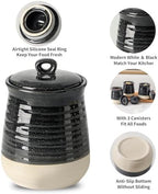 Ceramic Food Storage Jars,25 Oz Porcelain Kitchen Canisters with Airtight Lids Set of 3,Flour Containers for Countertop,Farmhouse Decor Serving Ground Coffee,Tea,Sugar,Pasta and Rice,Black＆White - Image 5