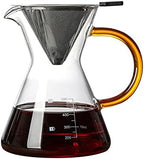 HASMI Coffee Kettle 600ML Coffee Kettle Pour Over Coffee Maker Drip Glass Coffee Pot with Filter Hand Percolator Coffee Tea Filter Container Coffee Maker (Color : Gold) by Unknown