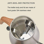 Electric Gooseneck Kettle 304 Stainless Steel Tea Kettle with Temperature Dial, 1000ML Coffee and Tea Pot Quickly Heating Coffee, Water, Tea (Grey) - Image 7