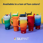 Silipint 32oz Silicone Tumbler with Handle Flip Lid and Straw – BPA-Free Non-Toxic Unbreakable Freezer Microwave Dishwasher Safe Tumbler – Perfect for Tea Cold Water Smoothies Pack of 4 - Image 7