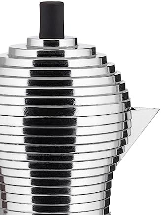 Alessi MDL02/1 B "Pulcina" Stove Top Espresso 1 Cup Coffee Maker in Aluminum Casting Handle And Knob in Pa, Black - Image 6
