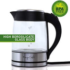 MegaChef 1.8Lt Stainless Steel body and Glass Electric Tea Kettle - Image 7