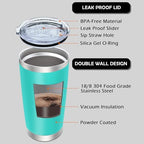 20oz Tumbler with Lid Stainless Steel Tumblers Insulated Mug Light Blue 12P - Image 3