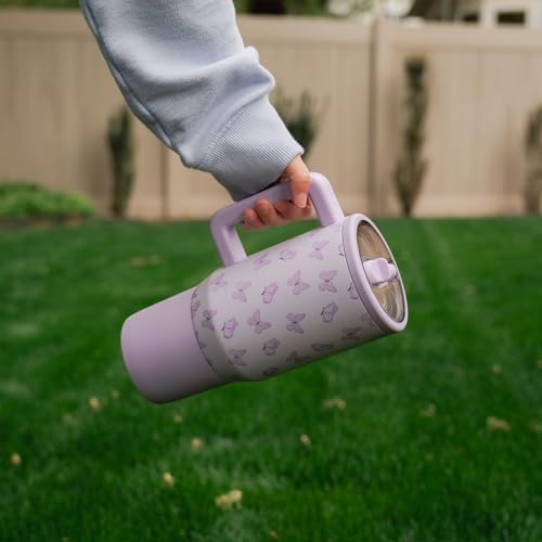 HydroJug Traveler 20oz Kids Insulated Tumbler with Handle, Flutter - Image 5