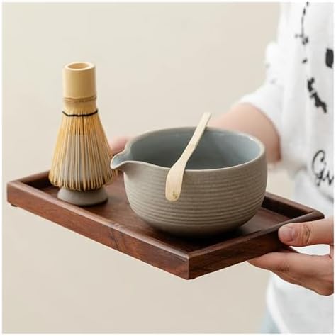 8pcs/set Matcha Set With Whisk Vintage Coarse Pottery Matchaset Ceramic Bowl(Moon white 8pcs) - Image 5