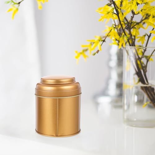 Kichvoe 6pcs Tea Tin Canisters with Airtight Double Lids, Metal Loose Leaf Tea Storage Containers, Small Kitchen Canisters for Coffee Sugar Candy, Rose Gold Matte - Image 5