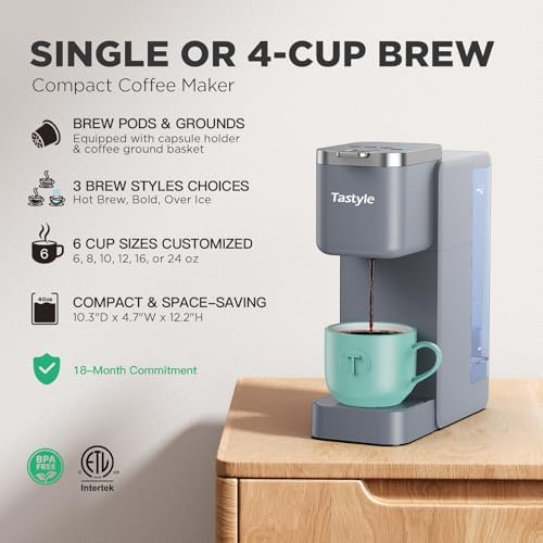 Tastyle Single Serve Coffee Maker for K Cups and Grounds with 3 Brew Styles - Image 2