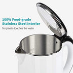 Secura Original Stainless Steel Double Wall Electric Water Kettle 1.8 Quart with Auto Shut-Off & Boil-Dry Protection, White SWK-1701DW/HB-3227B - Image 2