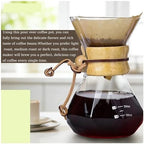 Hand Brewed Coffee Filter Cup Pour Over Maker For Home,Glass Coffee Pot Drip Brewing Cafetera 400M/600ML(400ML Edges) - Image 7