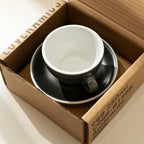 Loveramics Matt Cappuccino Cup, 8 oz Ceramic Latte Art Mug with Saucer, Thick-walled stoneware cup Set, Barista Latte Cup Set for Latte, Cappuccino, Tea - Mineral Colors (Anthracite, 8OZ) - Image 2