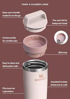 STANLEY Cafe To Go Travel Mug 20 oz | Leakproof Two-Part Drink Through Lid | Tumbler Cup for Coffee, Tea and Drinks | Insulated Stainless Steel Coffee Mug | BPA-Free | Toast - Image 4