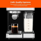 Chefman 6-in-1 Espresso Machine with Built-In Milk Frother, 15-BAR Pump, Digital Display, One-Touch Single or Double Shot for Cappuccinos and Lattes, XL 1.8-L Water Reservoir, Stainless Steel - Image 3