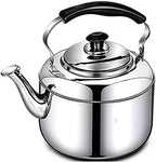 Whistling Kettle Whistling Tea Kettles Stovetop Stylish Stove Top Kettles Large Satin Stainless Steel Whistling Kettle with Soft Touch Handle Push Button Spout by Unknown