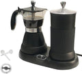Espresso Maker with Milk Frother Electric Moka Pot 2-in-1 Espress Machine Aluminium One-Touch Operation Milk Froth Fine and Dense Black 110V by Theperfectcombinationofcoffeehomeandhealthylivingmakingeverydayadayofrituals