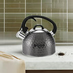 Copper Tea Kettle Stainless Steel Teapot Whistling Kettle Unique Button Control Kettle Outlet Loud Whistle Food Grade Teapot 3.2 Quart / 3 Liter (Black) - Image 5