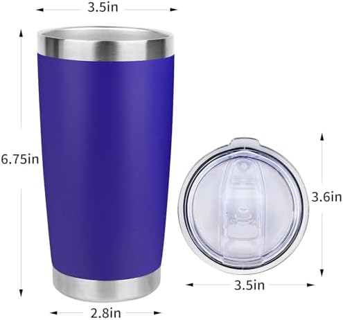 20oz Stainless Steel Tumbler Bulk with Lid, Travel Mug - Double Wall Vacuum Powder Coated Cup - Dark Blue, 12 Pack - Image 4