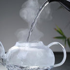 NUOBESTY 800ml Borosilicate Glass Teapot with Built-in Fine Mesh Strainer, Heat Resistant Steaming Tea Pot for Loose Leaf Brewing, Sturdy High Temperature Boiled Tea Kettle for Home - Image 2