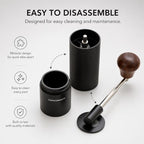 Manual Coffee Grinder – Foldable Stainless Steel Handle with Wooden Knob, 38mm Conical Burr, Adjustable Grind for Espresso to French Press, Portable Hand Grinder for Home & Travel - Image 5