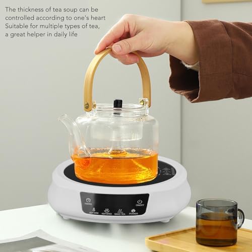 800W Electric Small Hot Plate, Portable Mini Stove Kitchen Cooktop Electric Heater Single Burner for Boiling Water Making Tea Coffee (White) - Image 2