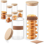 ULAB 3.5mm Thick Glass Food Container Set with Lid, 6 Pack Multi Size Clear Storage Jar, Glass Airtight Canisters set for Cookie, Candy, Coffee Beans, USJ1009 by ULABScientificInstrumentsCoLtd