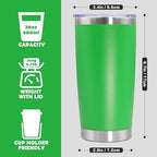20oz Tumbler Stainless Steel Tumbler Coffee Tumbler with Lid Green, 8P - Image 3