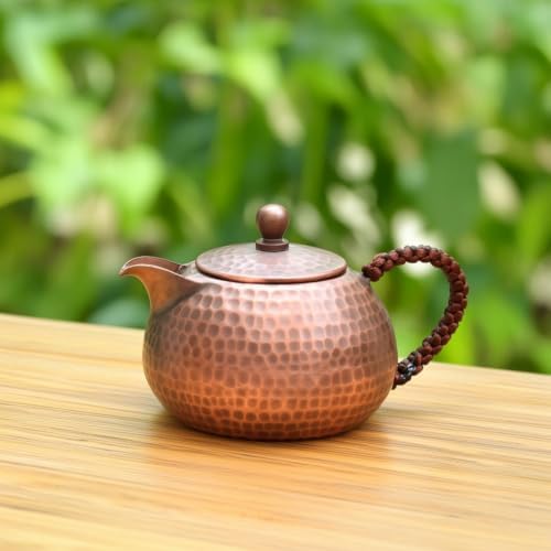 Copper Vessel Teapot Kettle Pot Pitcher With Handmade Hammered Copper Body And Angled Spout For Smooth Control Secure, Array, Copper Handle Aged Color, Copper Handle Aged Color 200cc - Image 4
