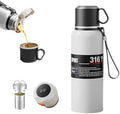 Double wall vacuum Leakproof stainless steel wide mouth insulated water bottle;tea tumbler with infuser,cup,lid;smart thermoses hot coffee;thermal flask ice drinks with led digital temperature display by Unknown