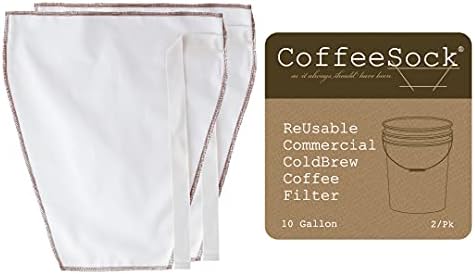 CoffeeSock Industrial 10 Gallon - The Original Reusable Coffee Filter- GOTS Certified Organic Cotton Reusable Coffee Filters (2/pk) by CoffeeSock