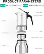 Coffee Gator 9 Cup Moka Pot Pour Over Coffee Maker 27oz - Image 5