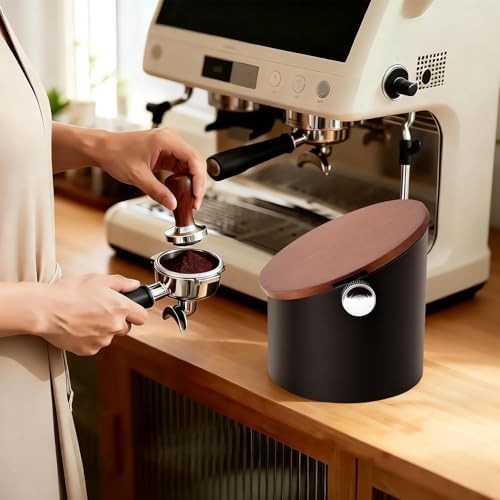 Coffee Knock Box with Lid,Stainless Steel Espresso Knock Box,Non-Slip Rubber Base,Removable Knock Bar - Image 4
